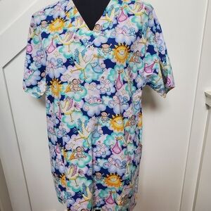 Colorful Baby Print Nurses Uniform Top